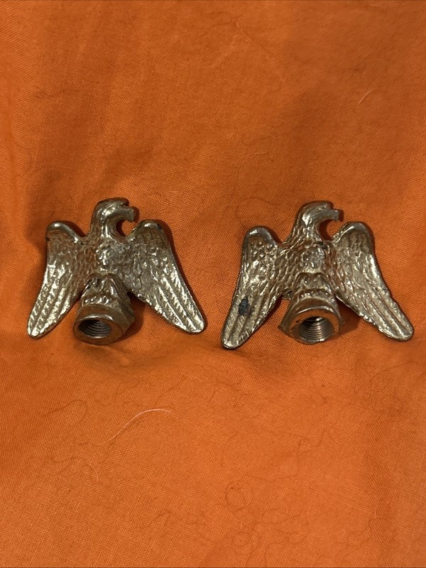 VTG Solid Brass American Eagle Lamp Finial / Flag Pole Topper 2-1/4” x  2-1/4”