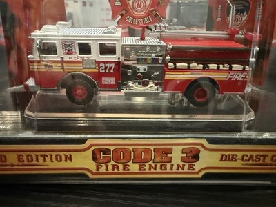 CODE 3 1/64 Diecast Model FDNY Truck #277 Used, Dome Has A Little Damage