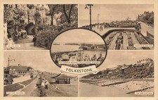 Folkstone Multiview c1946 Postcard (J609)