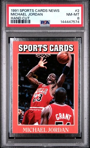 144447574 Michael Jordan 1991 Sports Cards News #2 PSA 8