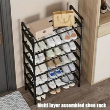 5-Tier Large Capacity Metal Shoe Rack 21-Pair Shoe Storage Organizer - Black