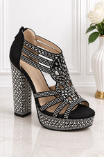 BRAND NEW RHINESTONES HIGH HEELS PARTY COCKTAIL EMBELLISHED FOR WOMEN