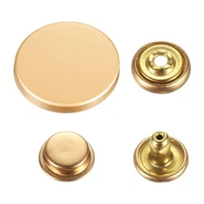 30 Set Press-Stud Cap Button 23mm Metal Snap Fastener for Canvas, Matte Gold