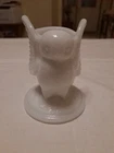 Westmoreland Glass Co. Baby Owl Milk Glass Toothpick Holder Vintage