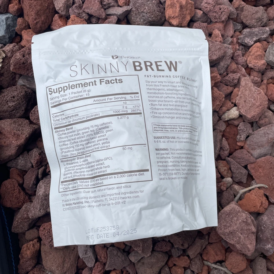 Mezcla de café quema grasa It Works Skinny Brew 15 paquetes individuales café ceto nuevo Foto 3 de 4