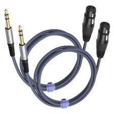 2 Pack 1/4 TRS Male to 3Pin XLR Female Microphone Cable,Balanced 6.35mm TRS t...