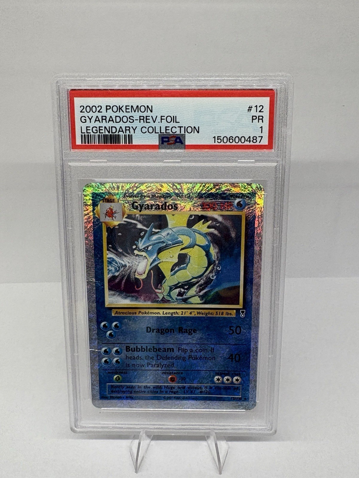 2002 Gyarados 12/110 Legendary Collection Reverse Holo - PSA 1