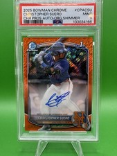 2025 Bowman Chrome Prospect Auto Orange Shimmer /25 Christopher Suero Mets POP 3
