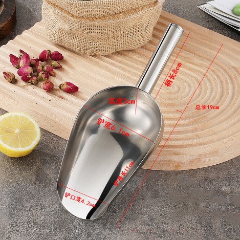 Stainless Steel Ice Scoop Thickened Rustproof Dishwasher Safe Metal Ice Scoop