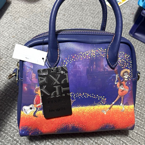 Loungefly Disney Pixar Coco Small Satchel Handbag Purse Blue Purple Orange