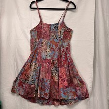 Women's Unknown brand Pink Blue Floral boho Patchwork Mini Dress M
