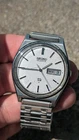 Vintage Seiko SQ Men 7123-8439 Dress Day Date Quartz 34mm Watch Runs New Battery
