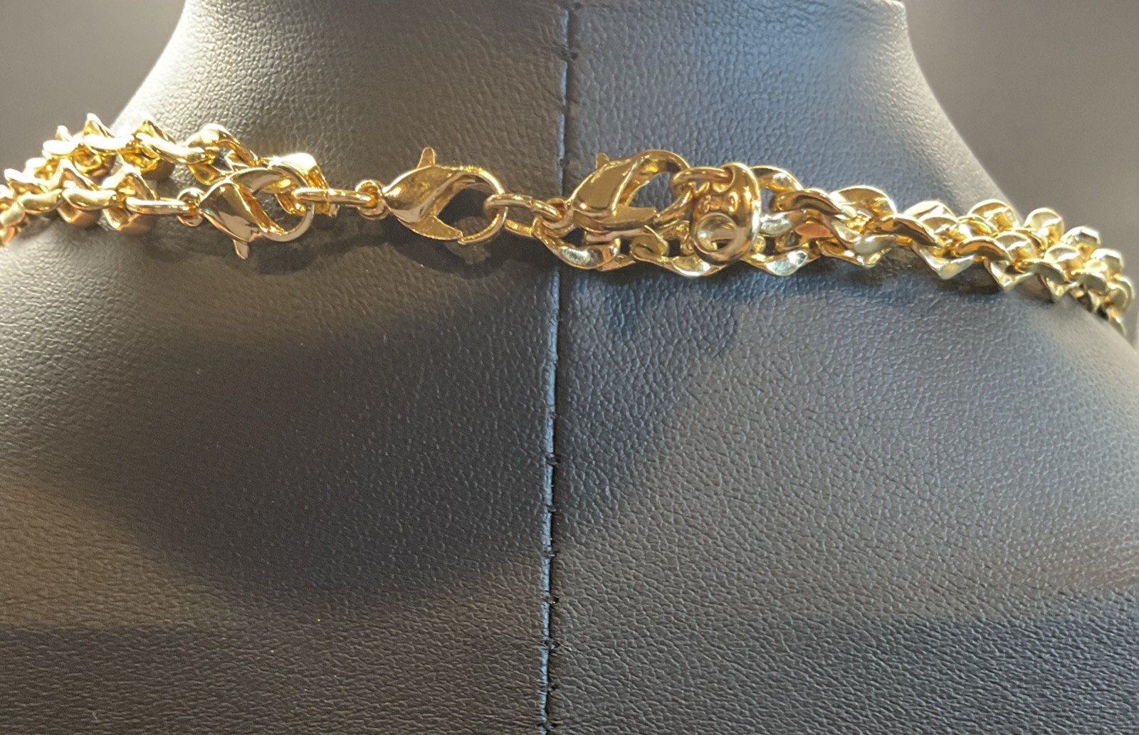 VTG JBK Jackie Kennedy CAMROSE & KROSS Gold tone PAPERCLIP CRYSTAL Necklace