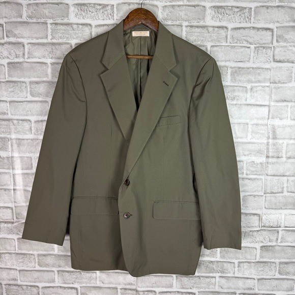 Brooks Brothers Makers Vintage Dull Green Cotton Blazer Suit 