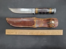 Vintage Kinfolks 368 Hunting Knife Fixed Blade with Original Sheath (165965A)