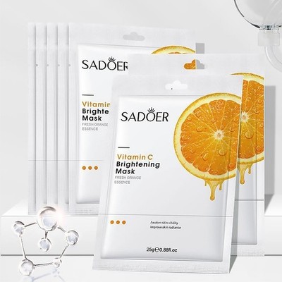 10x Vitamin C Tuchmaske   aufhellende Gesichtsmaske mit Hyaluron & Orange