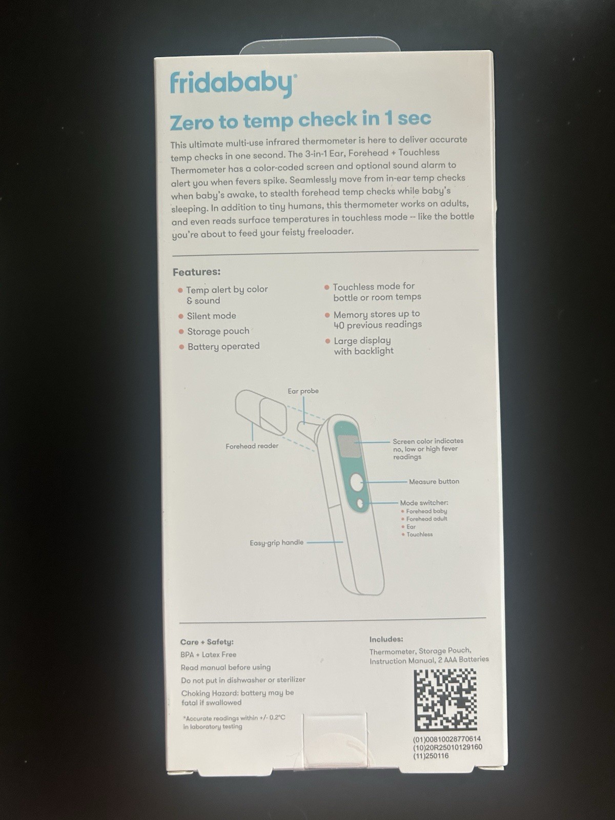 ❤️Frida Baby Thermometer 3 in 1 Ear Forehead Touchless Accurate Infrared❤️