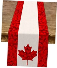 Happy Canada Day Table Runner Canadian National Day Maple Leaf 13" x 60"