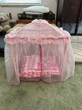 Vintage Disney Princess Metal Canopy Bed Pink Hauck 18” 