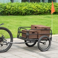 Bike Cargo Trailer Bike Wagon Bicycle Trailer with Suspension, 16'' Big Wheels