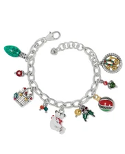 Brighton Christmas is Coming Lights Wreath Bead Ornament Candy Cane Bracelet NWT