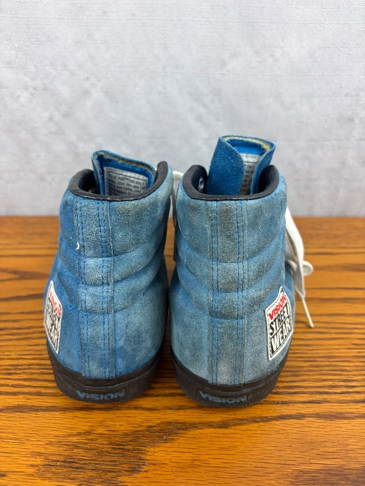 Vintage Vision Street Wear Men's Suede Hi Top Retro BLUE Skate Shoe Size US 9 - Image 2 of 4