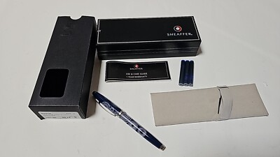 Sheaffer 100 Füller Füllfederhalter glänzend blau gemustert Medium SHFR100 MBE/M