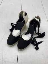 Soludos Womens Black Strappy Wedges Size 10