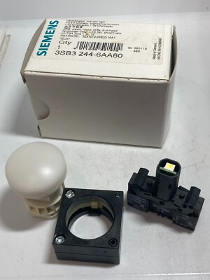 SIEMENS 3SB3 244-6AA60 PILOT LIGHT WHITE INTEGRATED LED 24V SCREW TERMINAL NIB