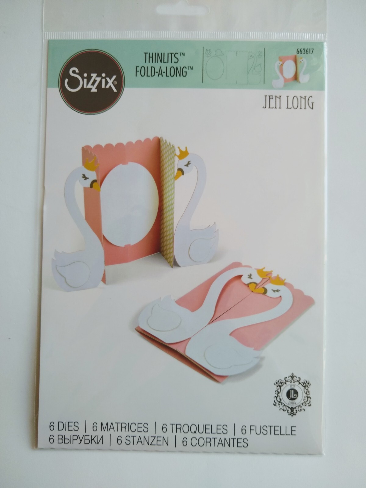 Sizzix Thinlits Die Set Card, Swan Fold-a-Long  663617 Cardmaking 6 Dies Rare