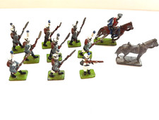 Napoleonic French Grenadier and horse, Vintage 11 Lead figurines painted 1920's