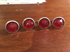 VINTAGE LICENCE PLATE REFLECTORS MINT SET 4. RED