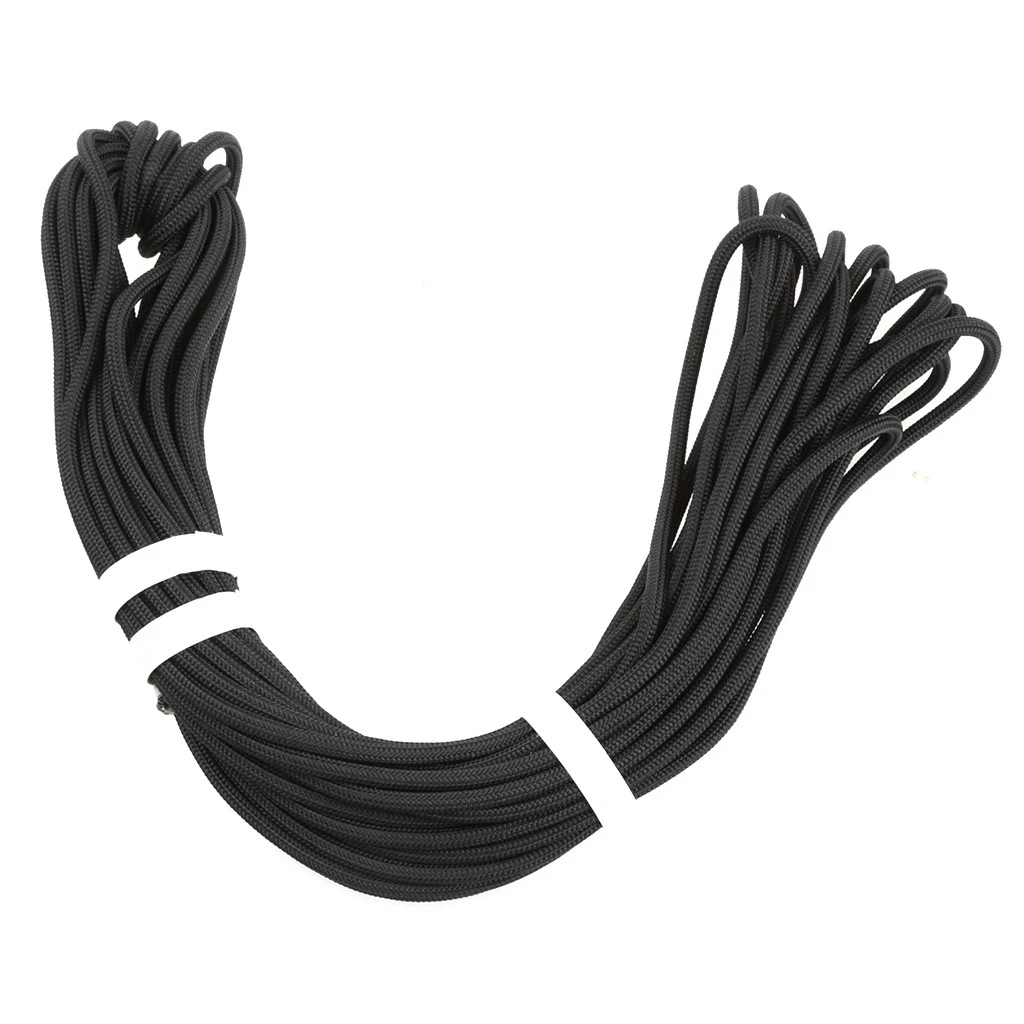 Outdoor Safety Rappelling 6.5KN Climbing Assistance Rope 6mm 20m Black