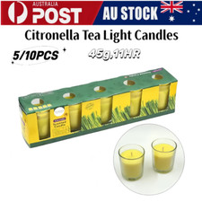 5/10x Citronella Scented Glass Candles 45g Outdoor Patio Garden 11hr Burn Time