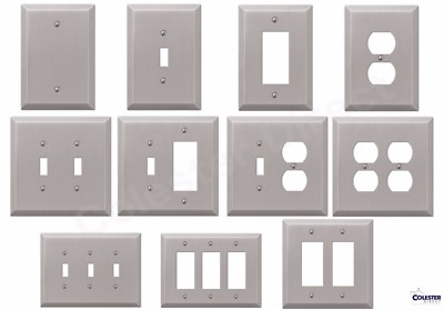 #ad Brushed Satin Nickel Wall Switch Plate Outlet Cover Toggle Rocker GFI $3.99