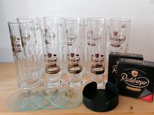 Radeberger Bier Seidel 0,4l 6 Stück, 3 Gläser 0,25 l und 2x Set Glasuntersetzer 
