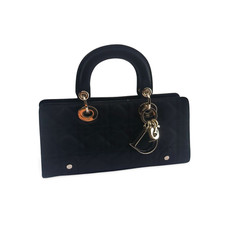 Lady DIOR Hand Tasche Leder Baumwolle Schwarz...