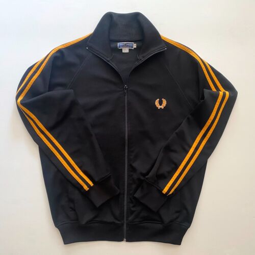 FRED PERRY SPORTSWEAR BARNEYS NY RARE MEN'S VINTAGE BLACK TRACK JACKET SIZE MED - Picture 1 of 4