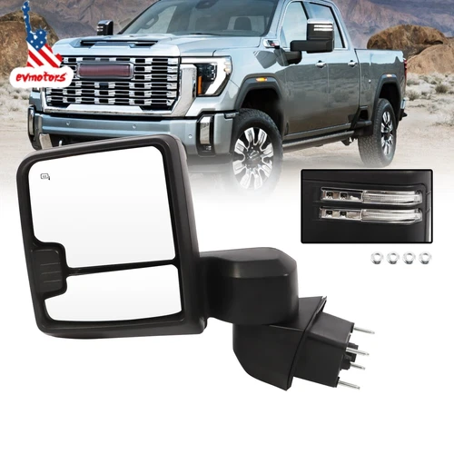 Driver Left Side View Tow Mirror For Silverado Sierra 2500HD 3500HD 2019-2024