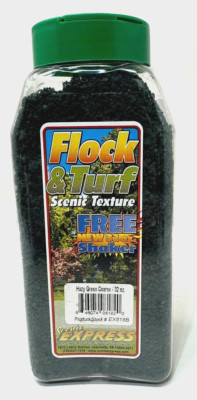 Scenic Express ~ Flock & Turf Texture, Hazy Green Coarse Railroad 32 Oz ~ 818B