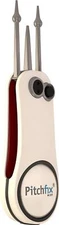 Pitchfix Fusion 2.5 Pin Golf Divot Tool, White/Red