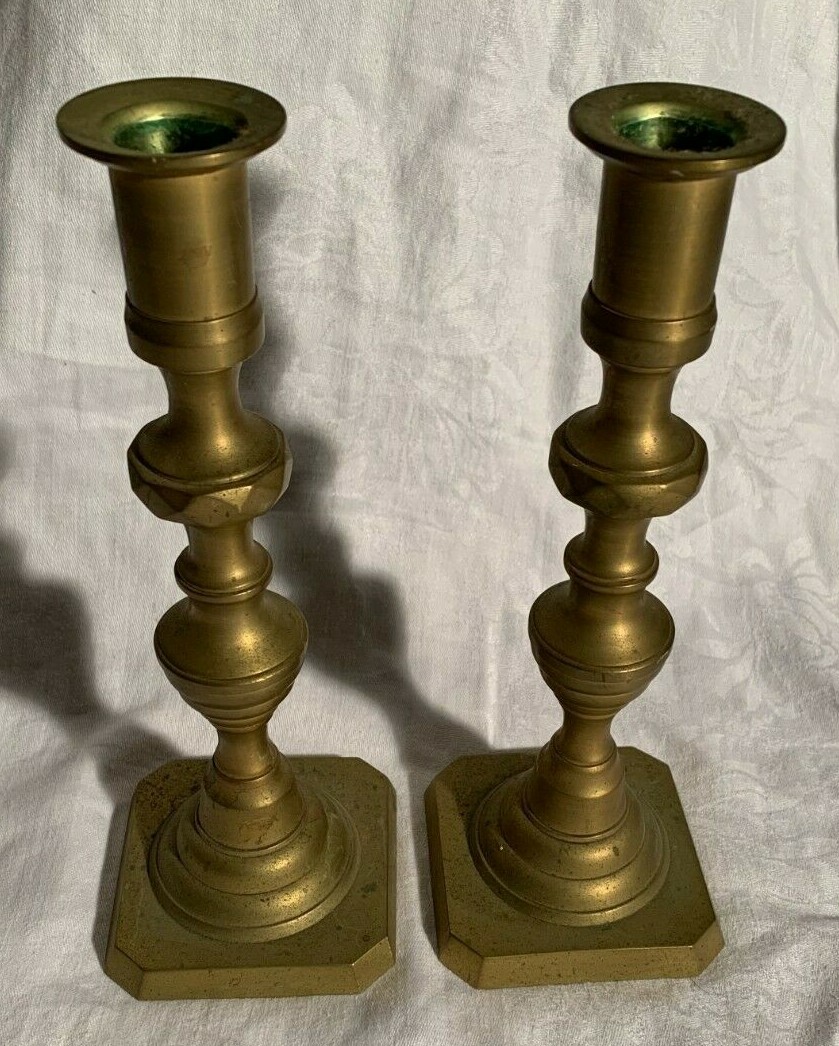 Signed Rostand Heavy Brass Candlestick Pair Candlesticks USA Antique Vintage 9 eBay