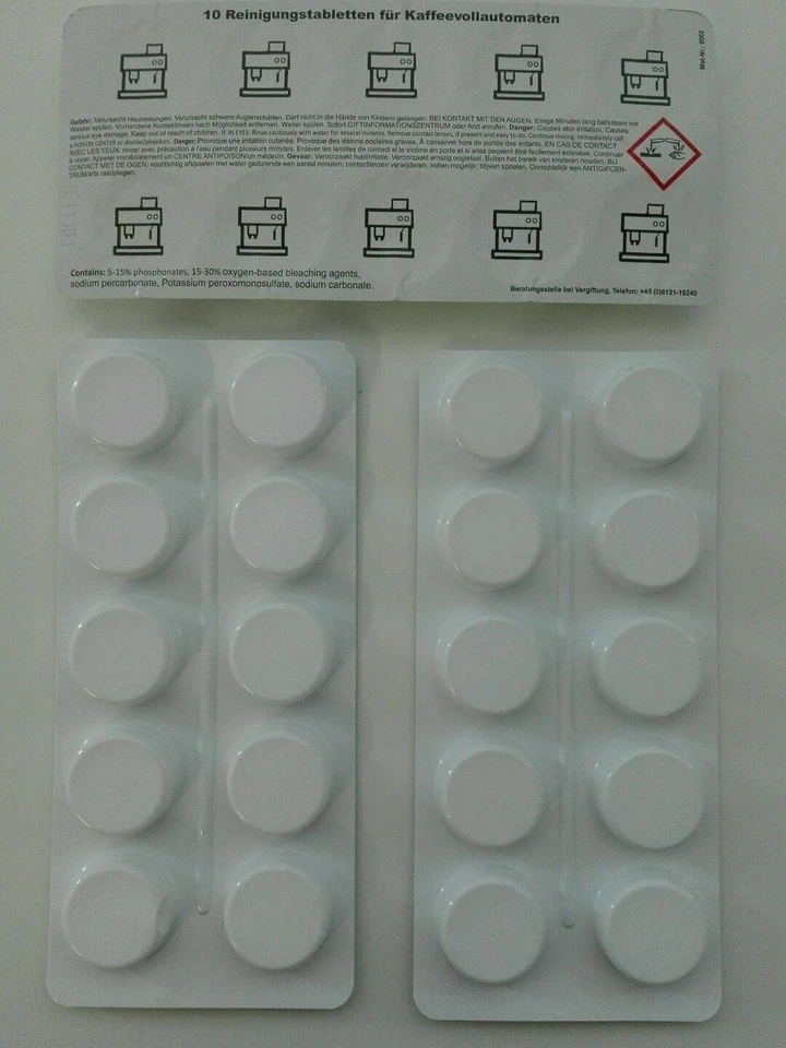 HILLESERVICE 20 Reinigungstabletten 1,6g Reinigungstabs Tabs für Siebträger Kaffeemaschinen