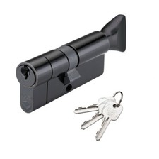 BLACK Euro Profile Anti Snap uPVC Door Barrell Cylinder Thumb Turn Lock + Keys