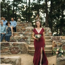 BHLDN Bridemaids Dress/Formal Wedding Guest Dress, Bordeaux, Size 10