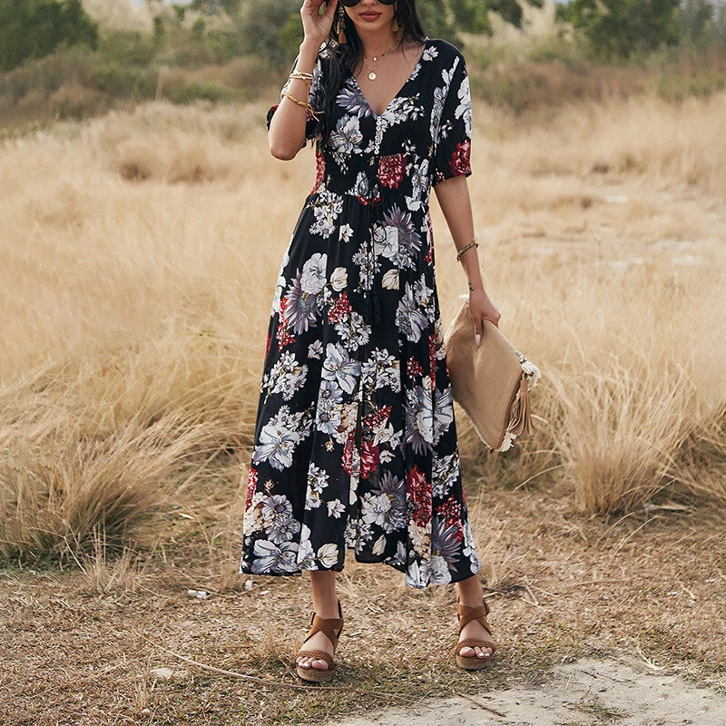 Elasticated outlet beach dresses