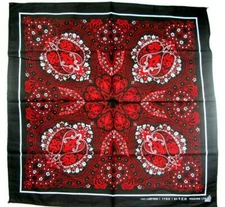New Red Paisley Black Bandana Neck Headband Biker Scarf 100% Cotton #1760