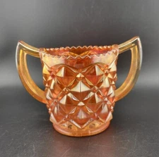 Jeanette  Carnival Glass Sugar Bowl With Handles Vintage 
