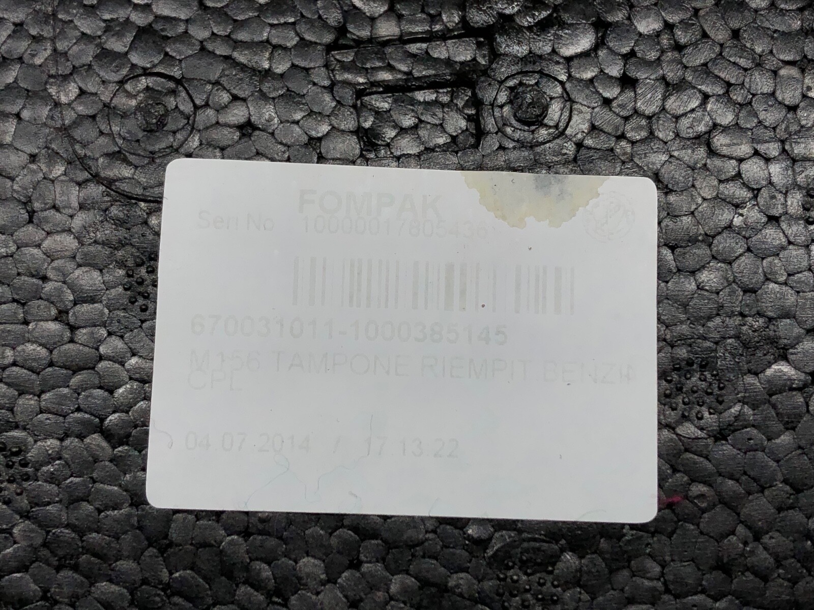 2014-2020 MASERATI QUATTROPORTE TRUNK FOAM INSERT COVER PANEL OEM.