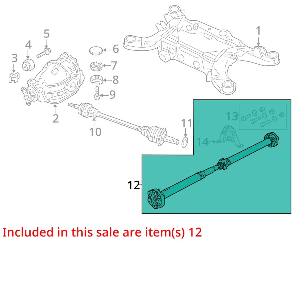 2014 Chrysler 300 RWD Driveshaft 3.6L 8 Speed Trans Used 61000 Miles OEM - Imagem 3 de 4
